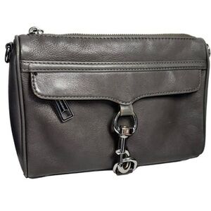 Rebecca Minkoff Gray Leather Mini M.A.C. Chain Linked Crossbody Bag